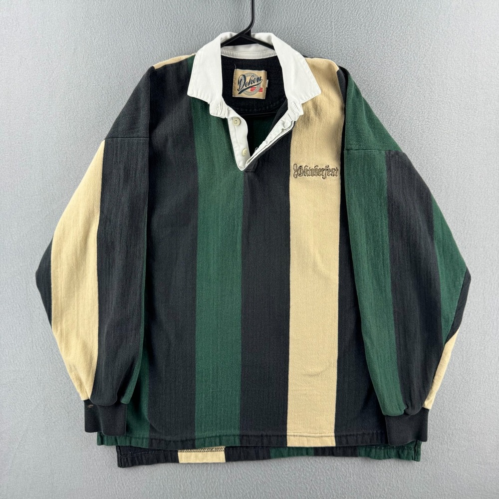 Vintage Dehen Rugby Shirt Mens XL Heavy Cotton 90s Made in USA Oktoberfest